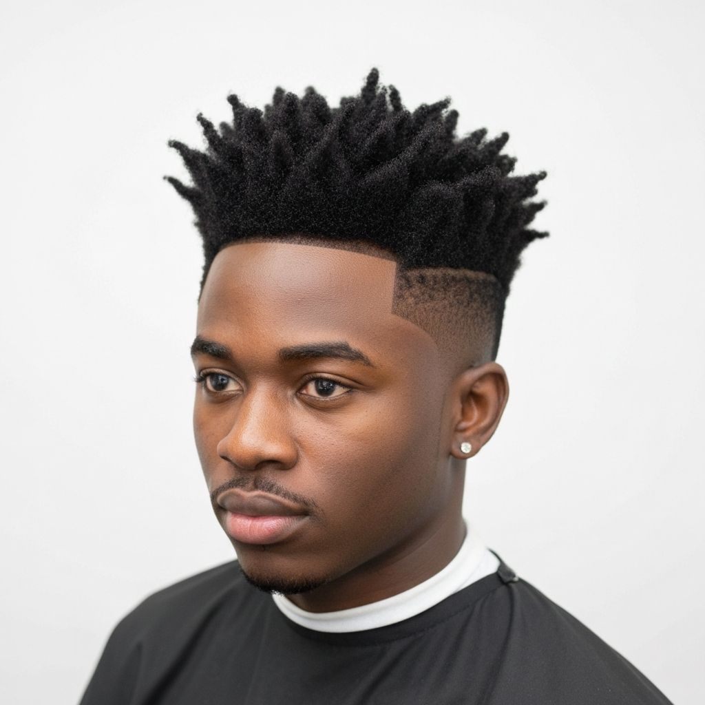 Black man with quiff hairstyle